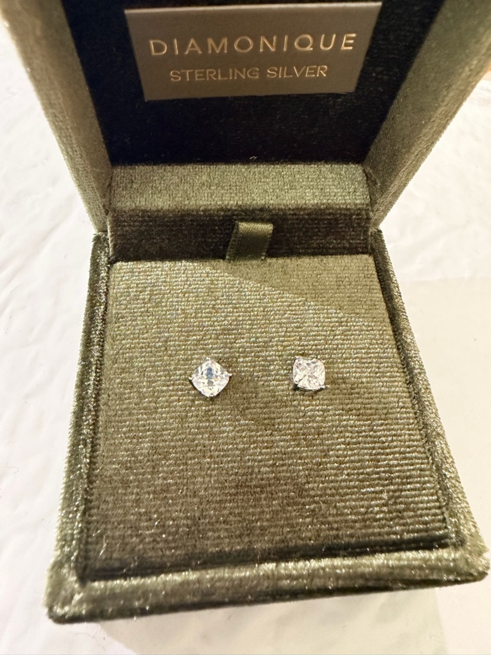 Diamonique sterling silver stud earrings